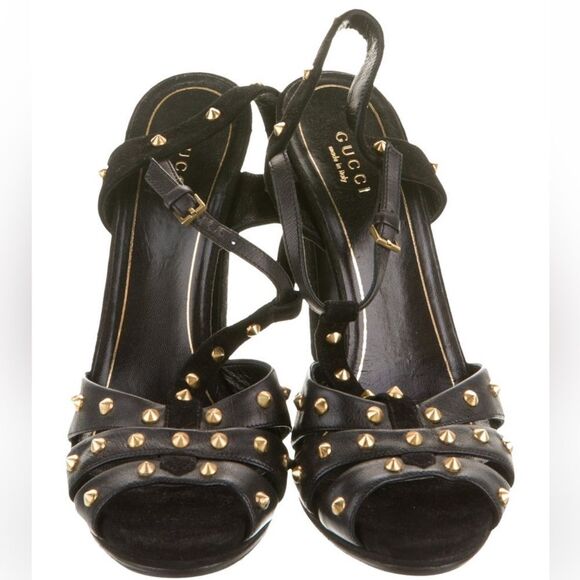 Gucci Leather Studded Sandals - Picture 2 of 5